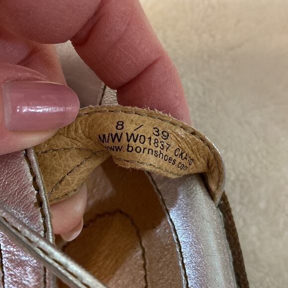 Born Silver Metallic Strappy Leather Sandals Size 8 - Picture 9 of 12